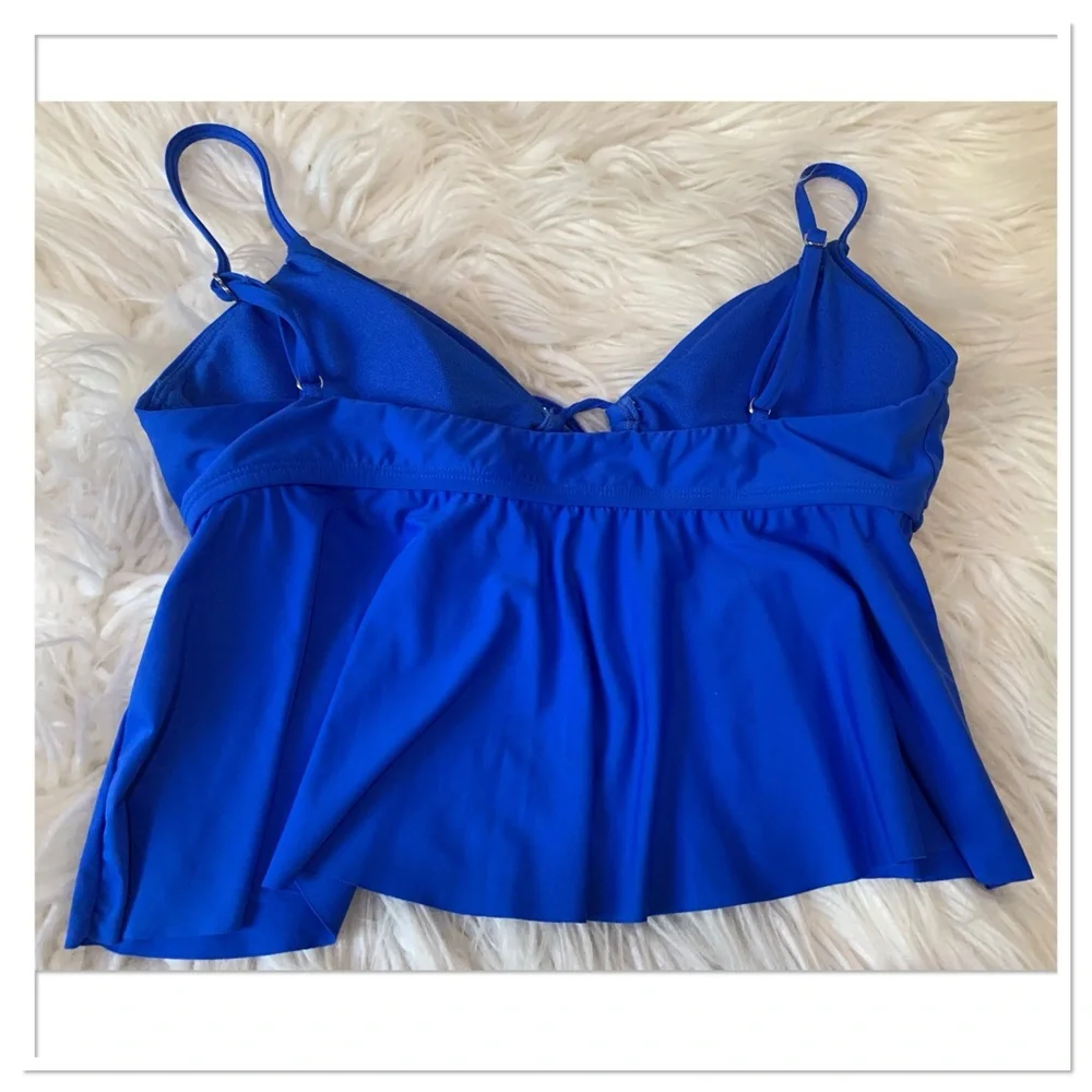 Citrus Flutter Tankini Bikini Swimsuit Blue Size M/L - Picture 7 of 14